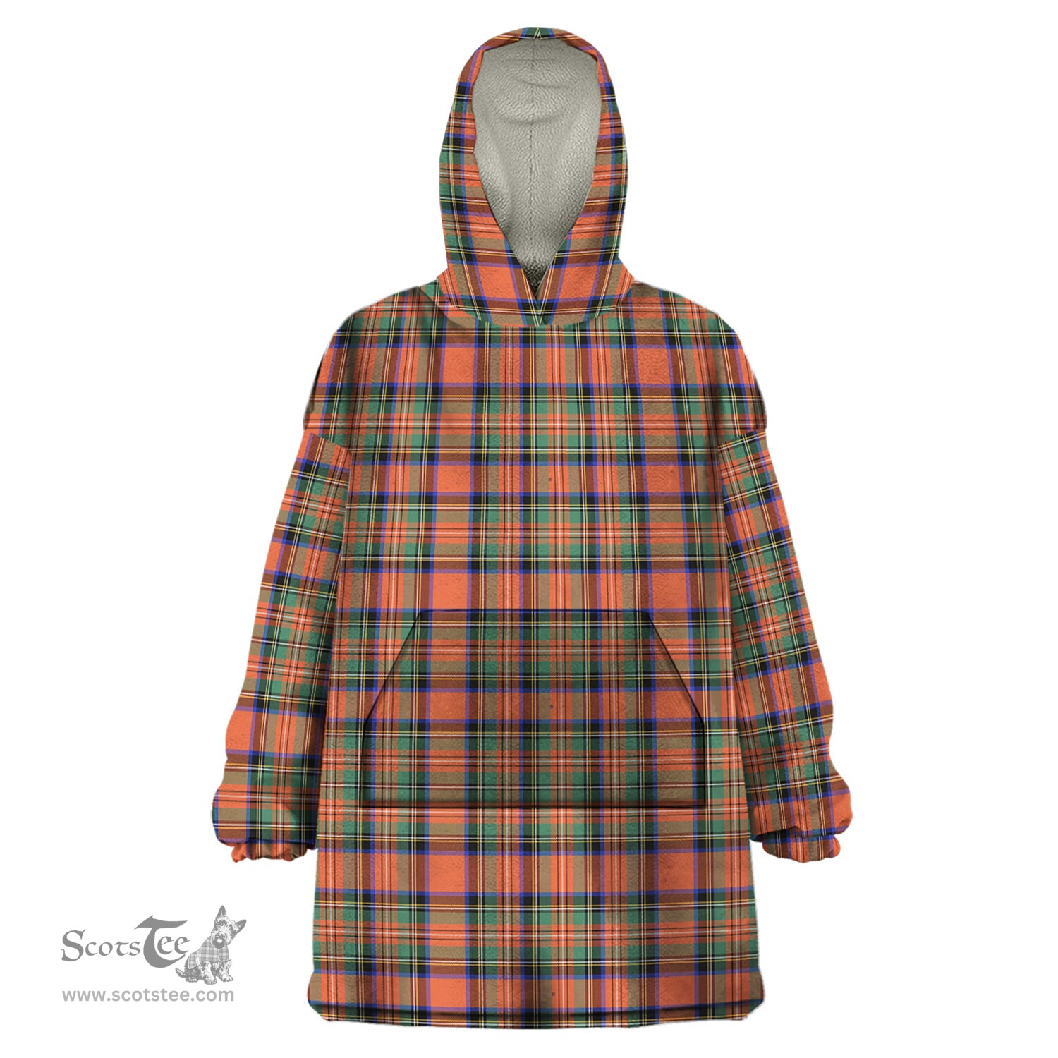 Scottish Stewart Royal Ancient Clan Tartan Snuggie Hoodie Plaid Wearable Blanket Hoodie