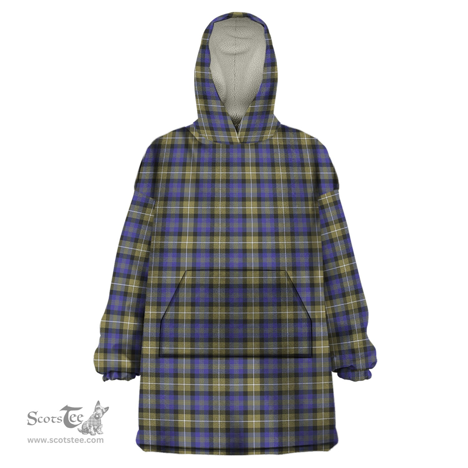 Scottish Rennie Clan Tartan Snuggie Hoodie Plaid Wearable Blanket Hoodie