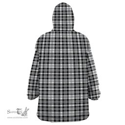 Scottish Scott Black White Clan Tartan Snuggie Hoodie Plaid Wearable Blanket Hoodie