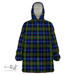 Scottish Smith Modern Clan Tartan Snuggie Hoodie Plaid Wearable Blanket Hoodie