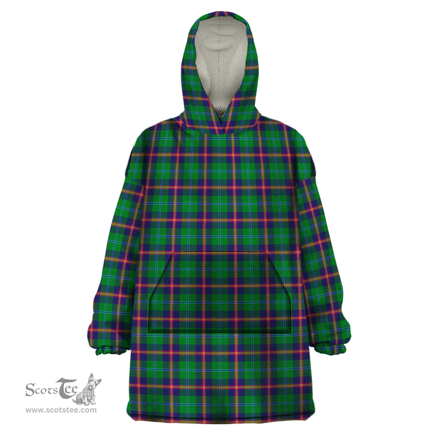 Scottish Young Modern Clan Tartan Snuggie Hoodie Plaid Wearable Blanket Hoodie
