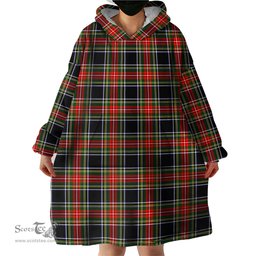 Scottish Stewart Black Clan Tartan Snuggie Hoodie Plaid Wearable Blanket Hoodie
