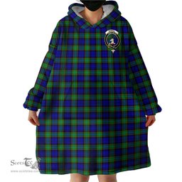 Scottish Sempill Modern Clan Family Crest Tartan Snuggie Hoodie Plaid Wearable Blanket Hoodie