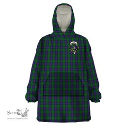 Scottish Shaw Clan Family Crest Tartan Snuggie Hoodie Plaid Wearable Blanket Hoodie