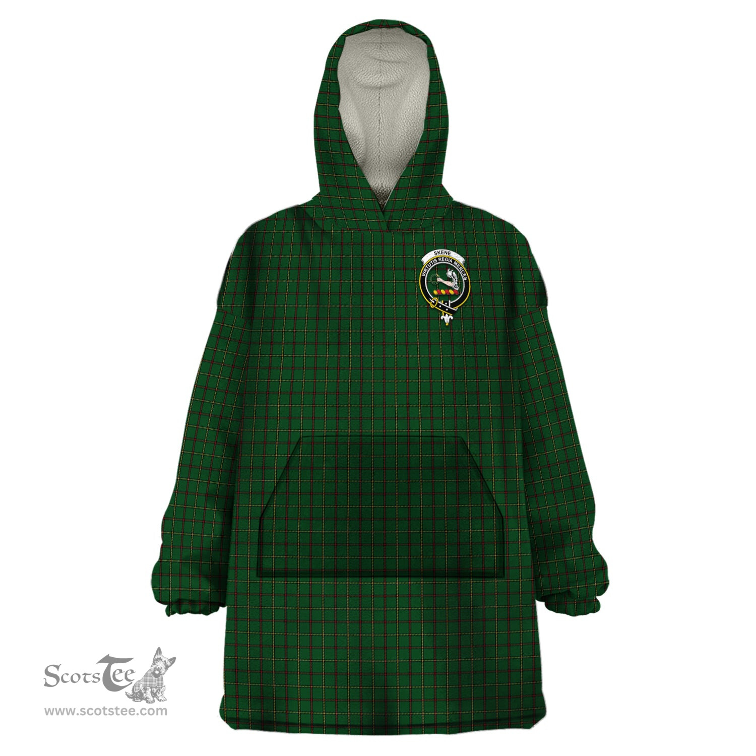 Scottish Skene or Tribe of Mar Clan Family Crest Tartan Snuggie Hoodie Plaid Wearable Blanket Hoodie