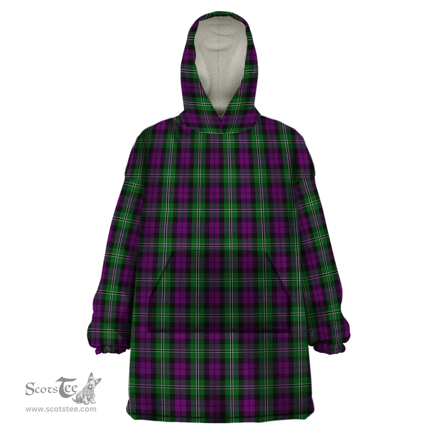Scottish Wilson Clan Tartan Snuggie Hoodie Plaid Wearable Blanket Hoodie