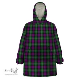Scottish Wilson Clan Tartan Snuggie Hoodie Plaid Wearable Blanket Hoodie