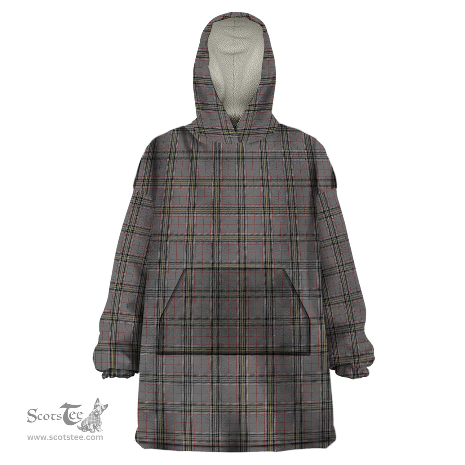 Scottish Stewart Grey Clan Tartan Snuggie Hoodie Plaid Wearable Blanket Hoodie