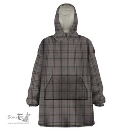 Scottish Stewart Grey Clan Tartan Snuggie Hoodie Plaid Wearable Blanket Hoodie