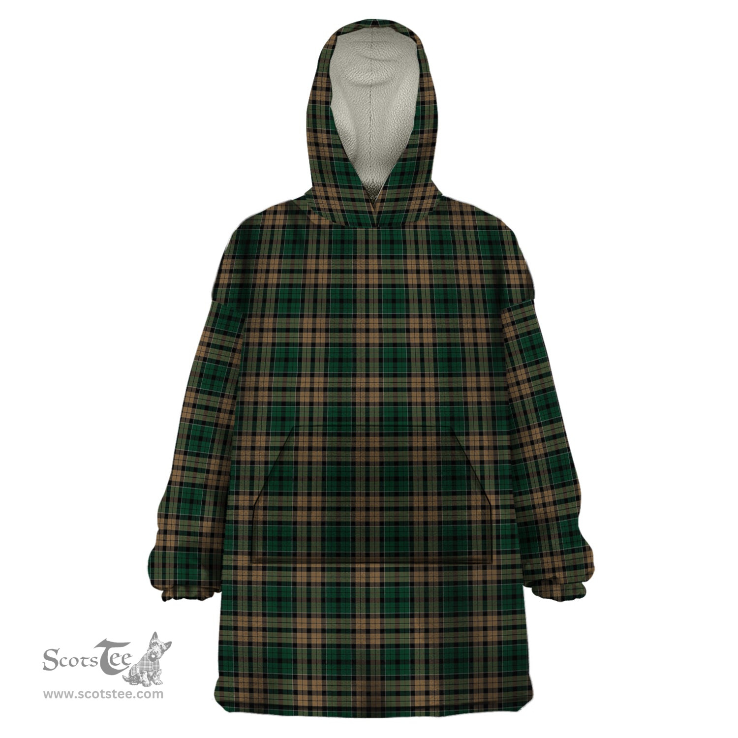 Scottish Sackett Clan Tartan Snuggie Hoodie Plaid Wearable Blanket Hoodie