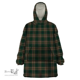 Scottish Sackett Clan Tartan Snuggie Hoodie Plaid Wearable Blanket Hoodie
