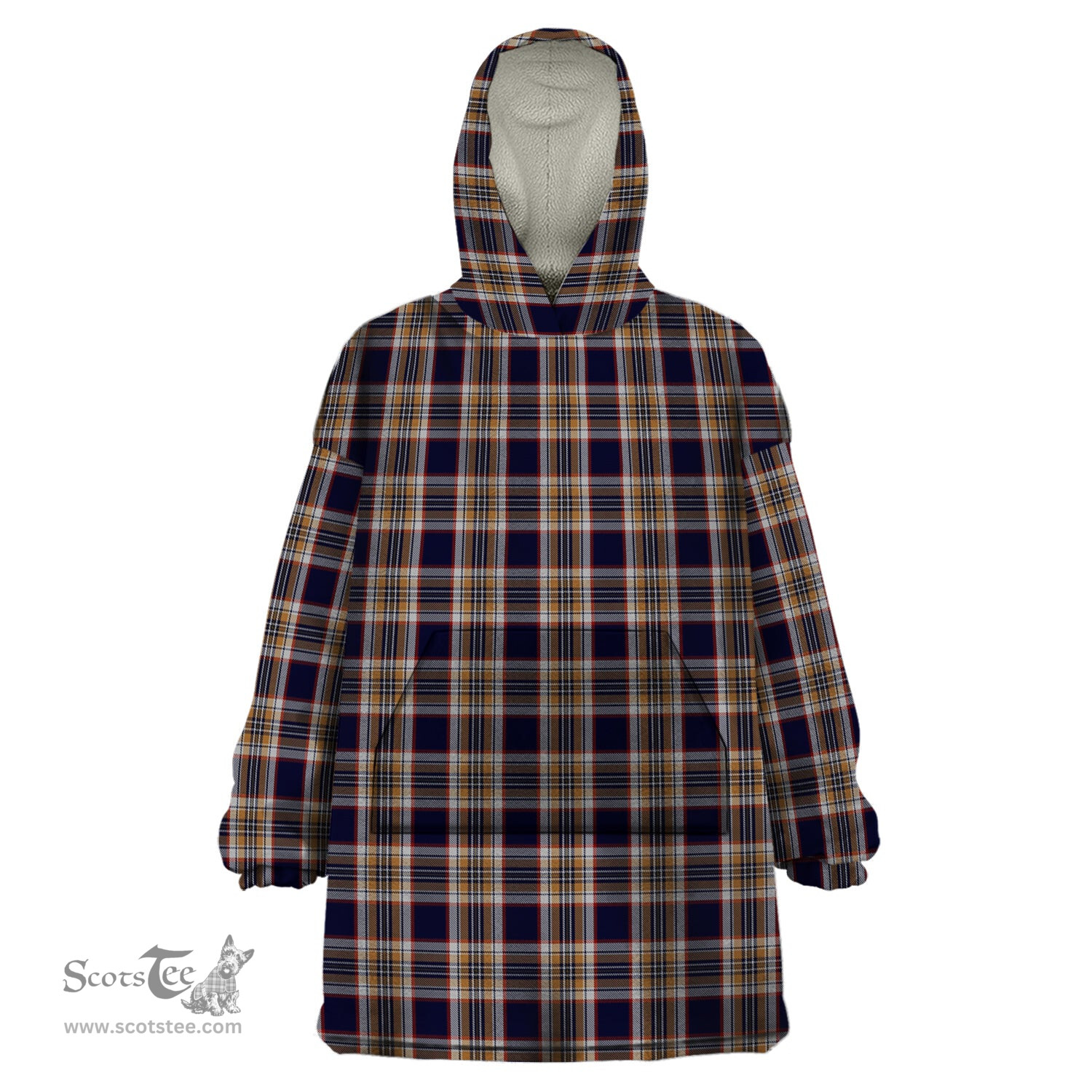 Scottish Stewart Navy Clan Tartan Snuggie Hoodie Plaid Wearable Blanket Hoodie