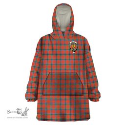 Scottish Sinclair Ancient Clan Family Crest Tartan Snuggie Hoodie Plaid Wearable Blanket Hoodie
