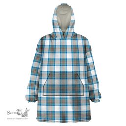 Scottish Stewart Muted Blue Clan Tartan Snuggie Hoodie Plaid Wearable Blanket Hoodie