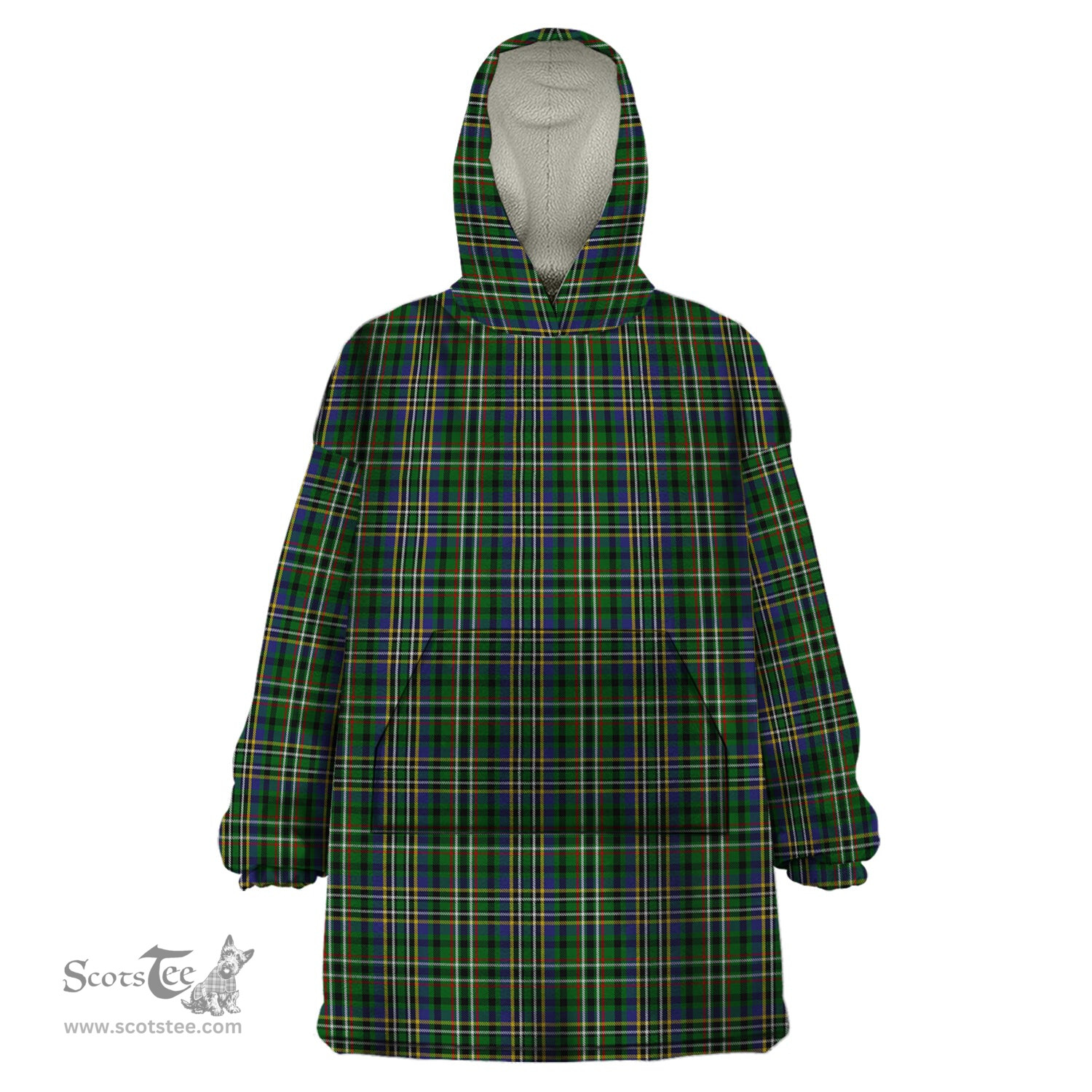 Scottish Scott Green Clan Tartan Snuggie Hoodie Plaid Wearable Blanket Hoodie