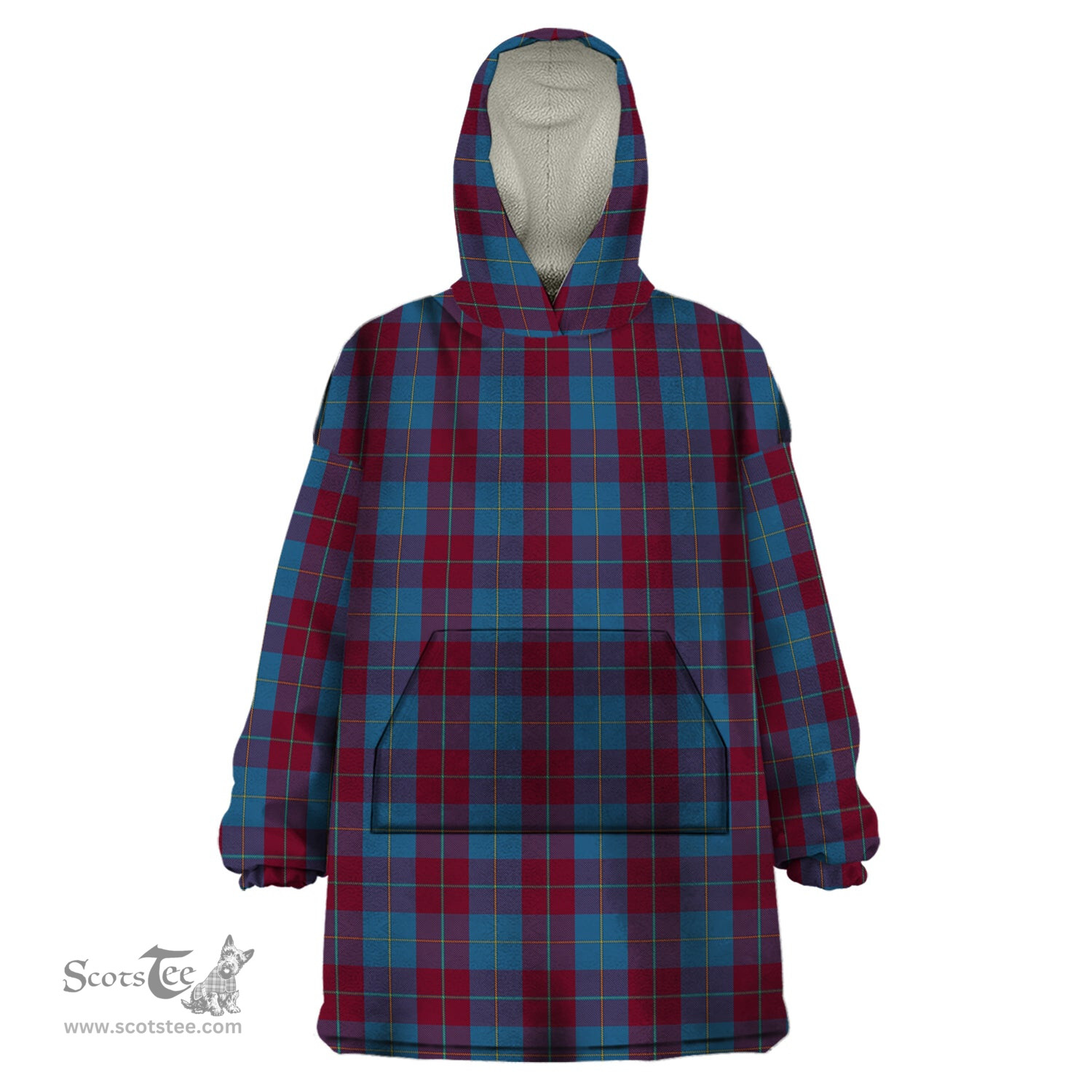 Scottish Reagan Clan Tartan Snuggie Hoodie Plaid Wearable Blanket Hoodie