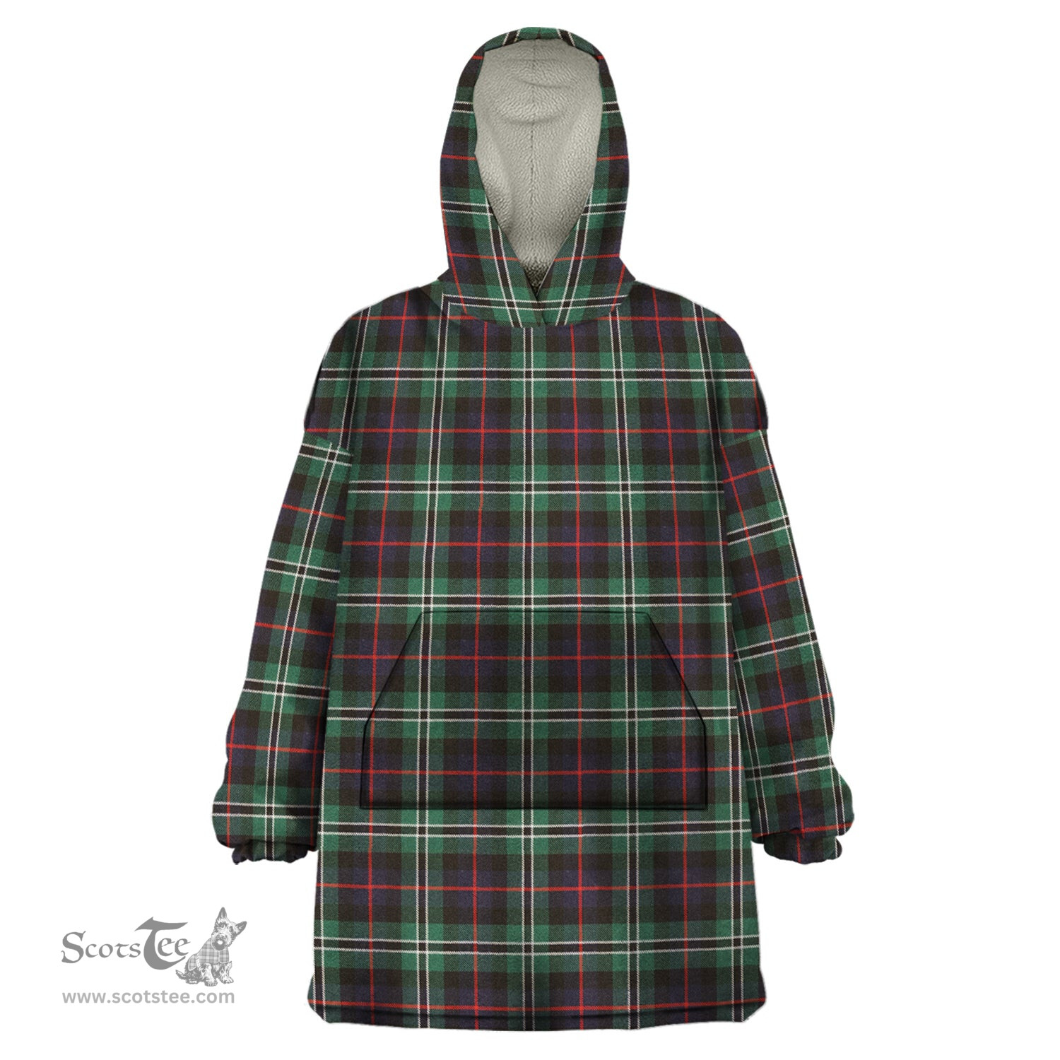 Scottish Rollo Hunting Clan Tartan Snuggie Hoodie Plaid Wearable Blanket Hoodie