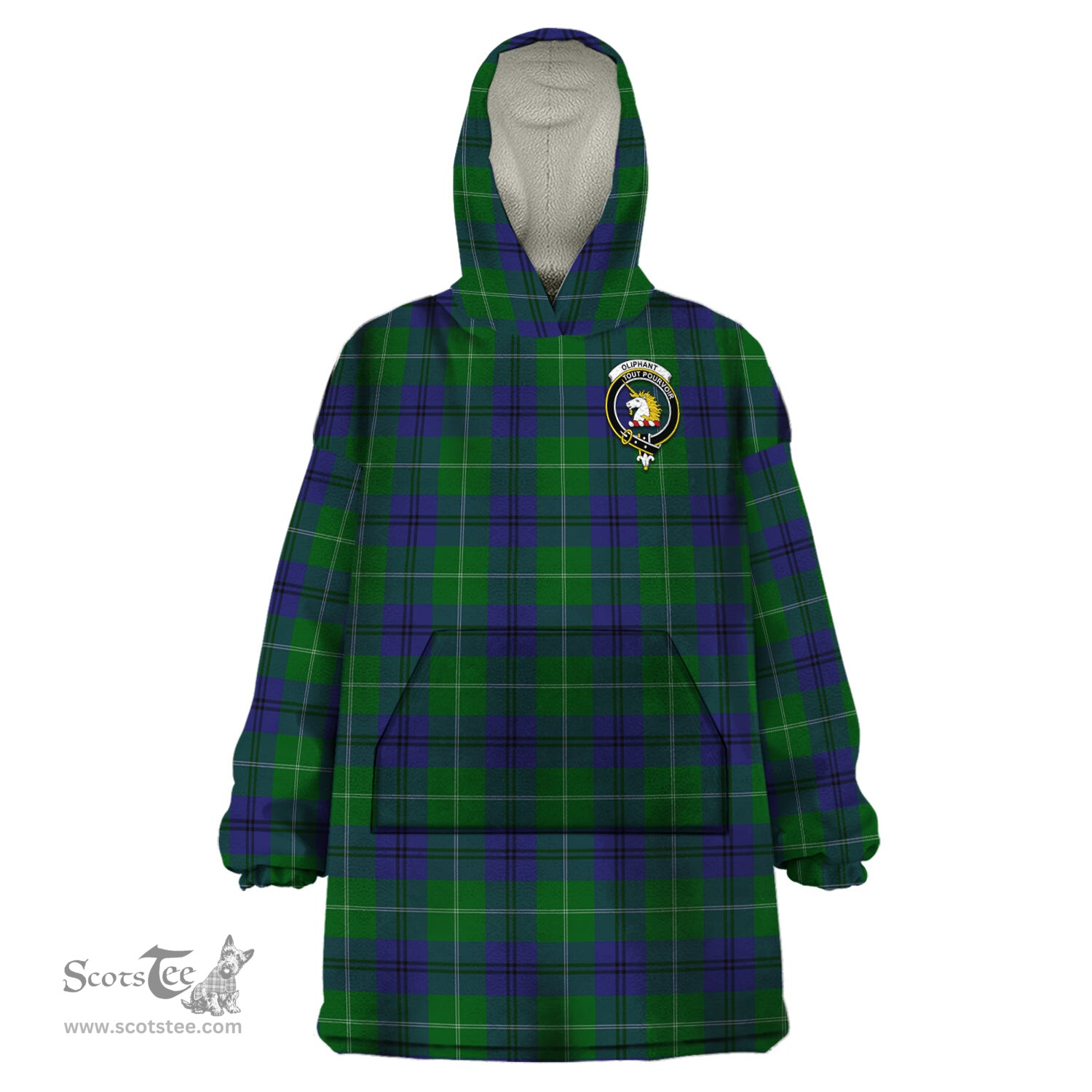 Scottish Oliphant Clan Family Crest Tartan Snuggie Hoodie Plaid Wearable Blanket Hoodie