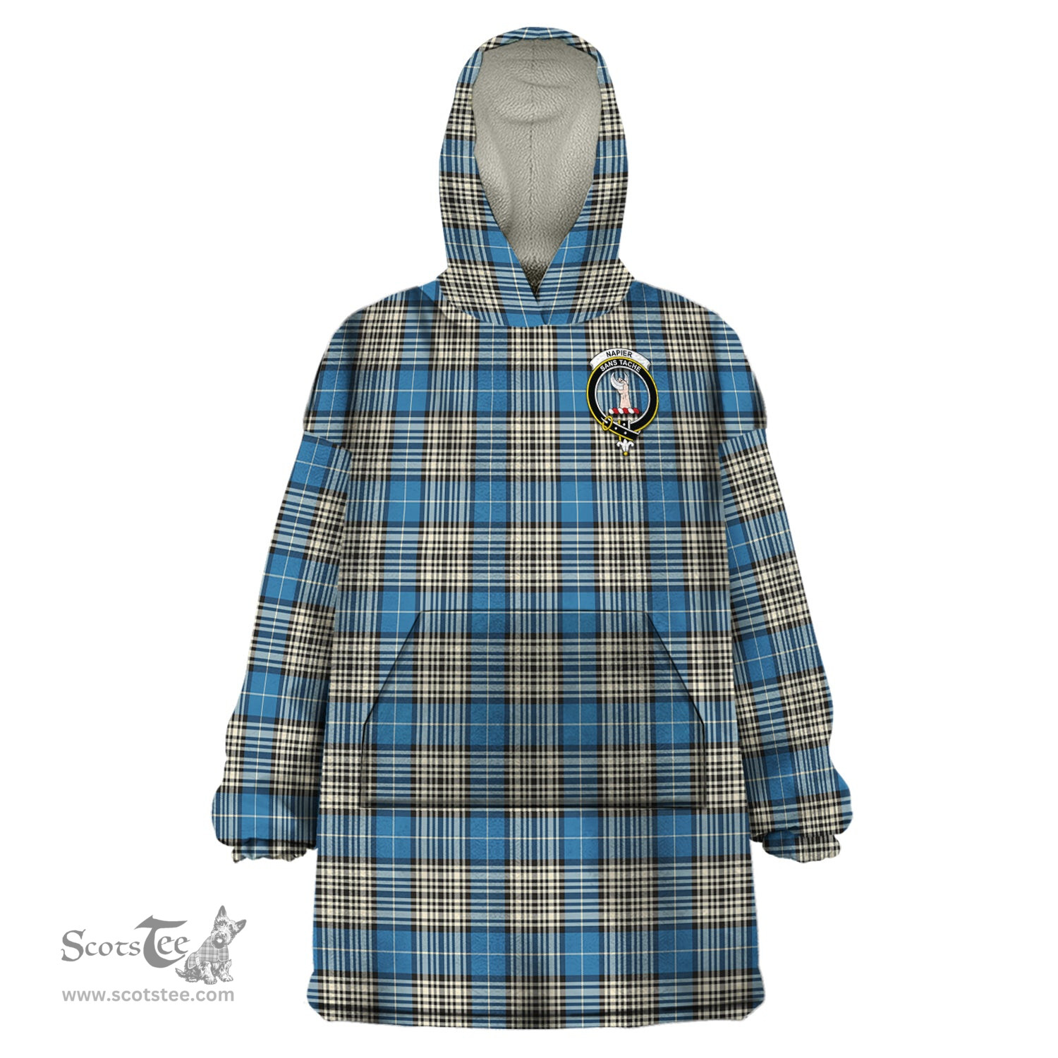 Scottish Napier Ancient Clan Family Crest Tartan Snuggie Hoodie Plaid Wearable Blanket Hoodie