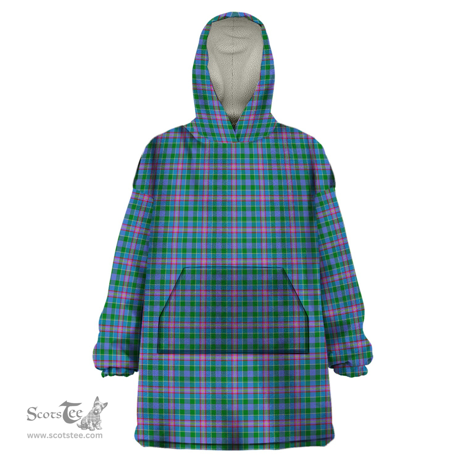 Scottish Pitcairn Hunting Clan Tartan Snuggie Hoodie Plaid Wearable Blanket Hoodie