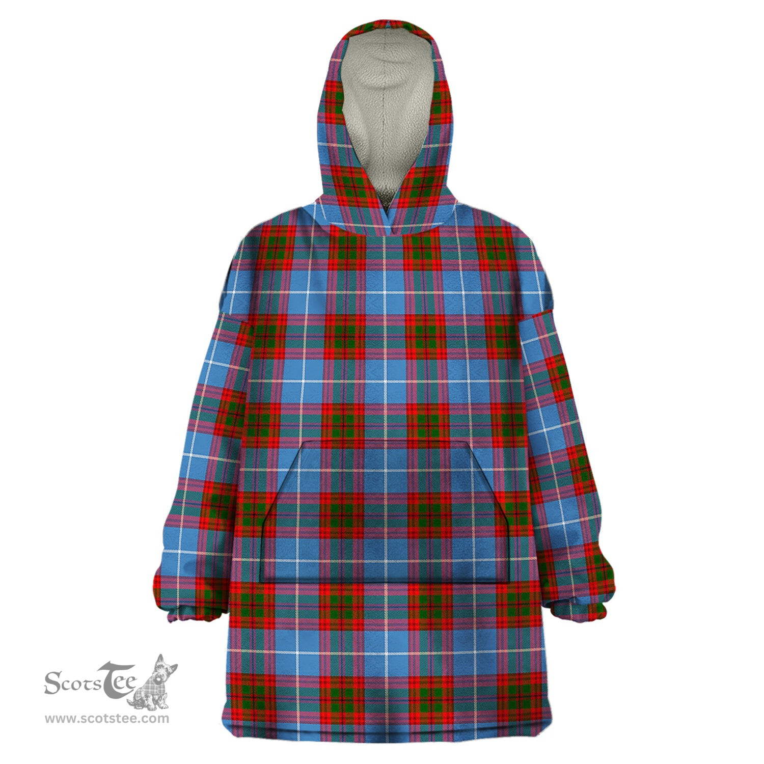 Scottish Preston Clan Tartan Snuggie Hoodie Plaid Wearable Blanket Hoodie