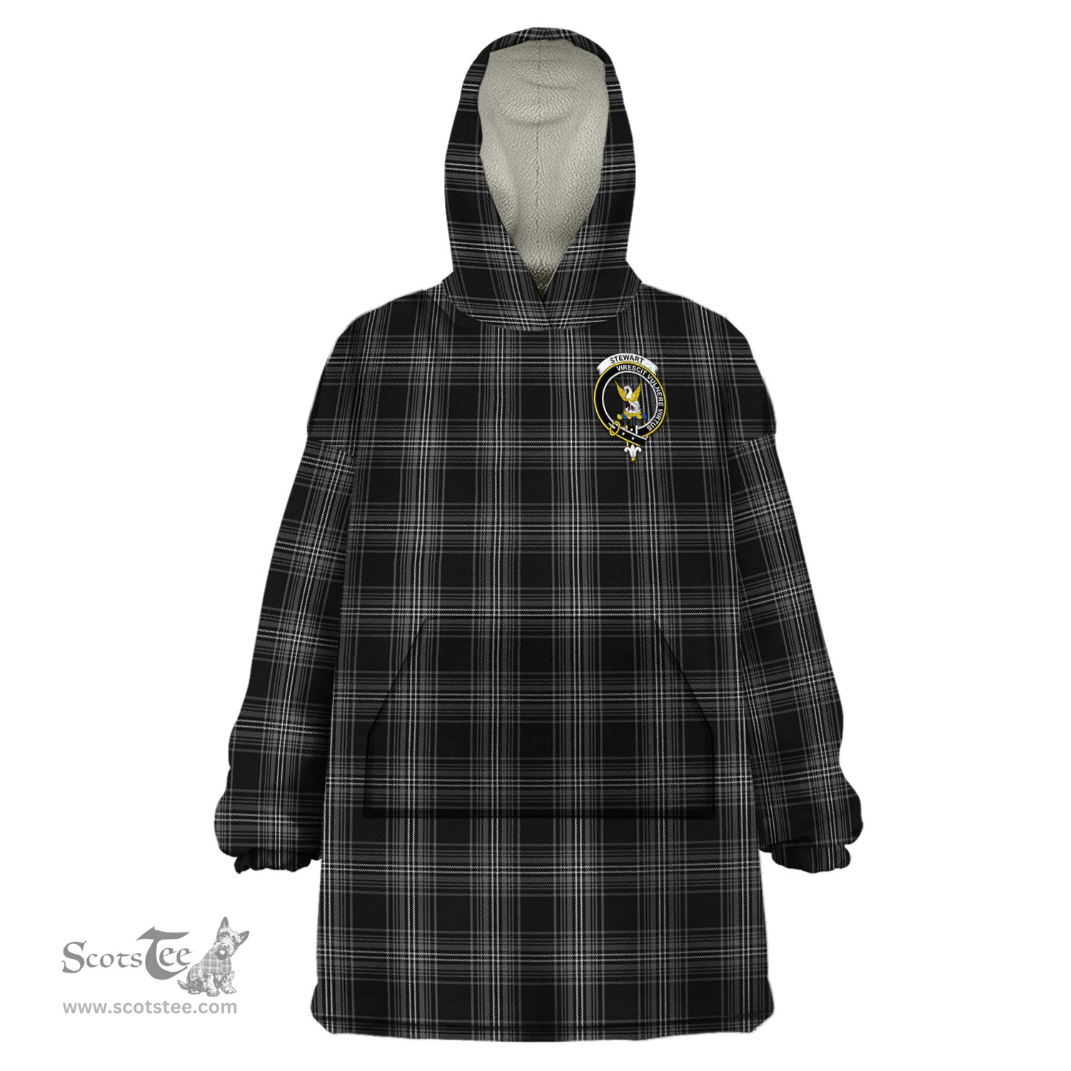 Scottish Stewart Mourning Clan Family Crest Tartan Snuggie Hoodie Plaid Wearable Blanket Hoodie