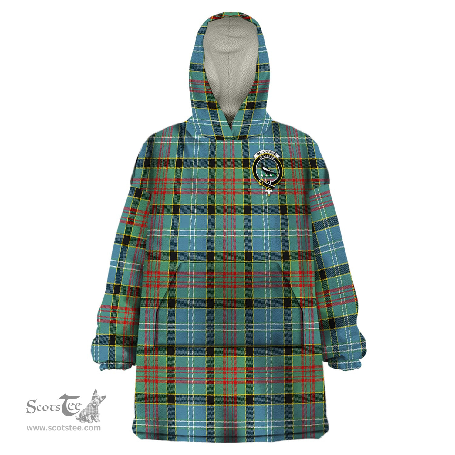 Scottish Walkinshaw Clan Family Crest Tartan Snuggie Hoodie Plaid Wearable Blanket Hoodie