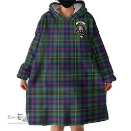 Scottish Wood Modern Clan Family Crest Tartan Snuggie Hoodie Plaid Wearable Blanket Hoodie