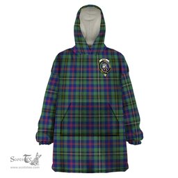 Scottish Wood Modern Clan Family Crest Tartan Snuggie Hoodie Plaid Wearable Blanket Hoodie