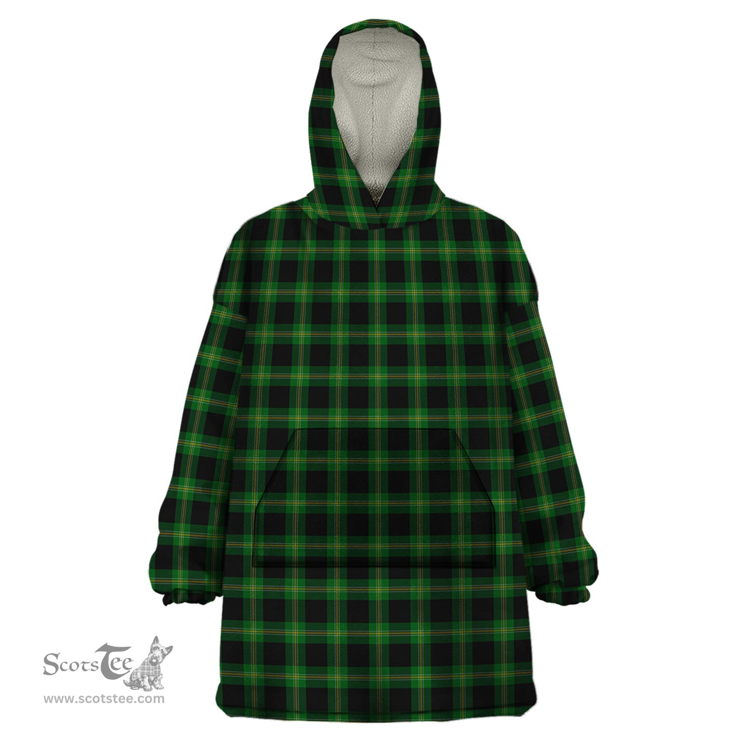 Scottish Perry Hunting Green Clan Tartan Snuggie Hoodie Plaid Wearable Blanket Hoodie
