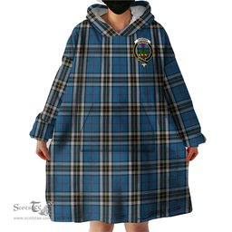 Scottish Thomson Dress Blue Clan Family Crest Tartan Snuggie Hoodie Plaid Wearable Blanket Hoodie