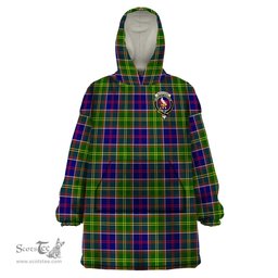 Scottish Whitefoord modern Clan Family Crest Tartan Snuggie Hoodie Plaid Wearable Blanket Hoodie
