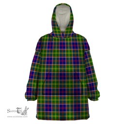 Scottish Whitefoord modern Clan Tartan Snuggie Hoodie Plaid Wearable Blanket Hoodie