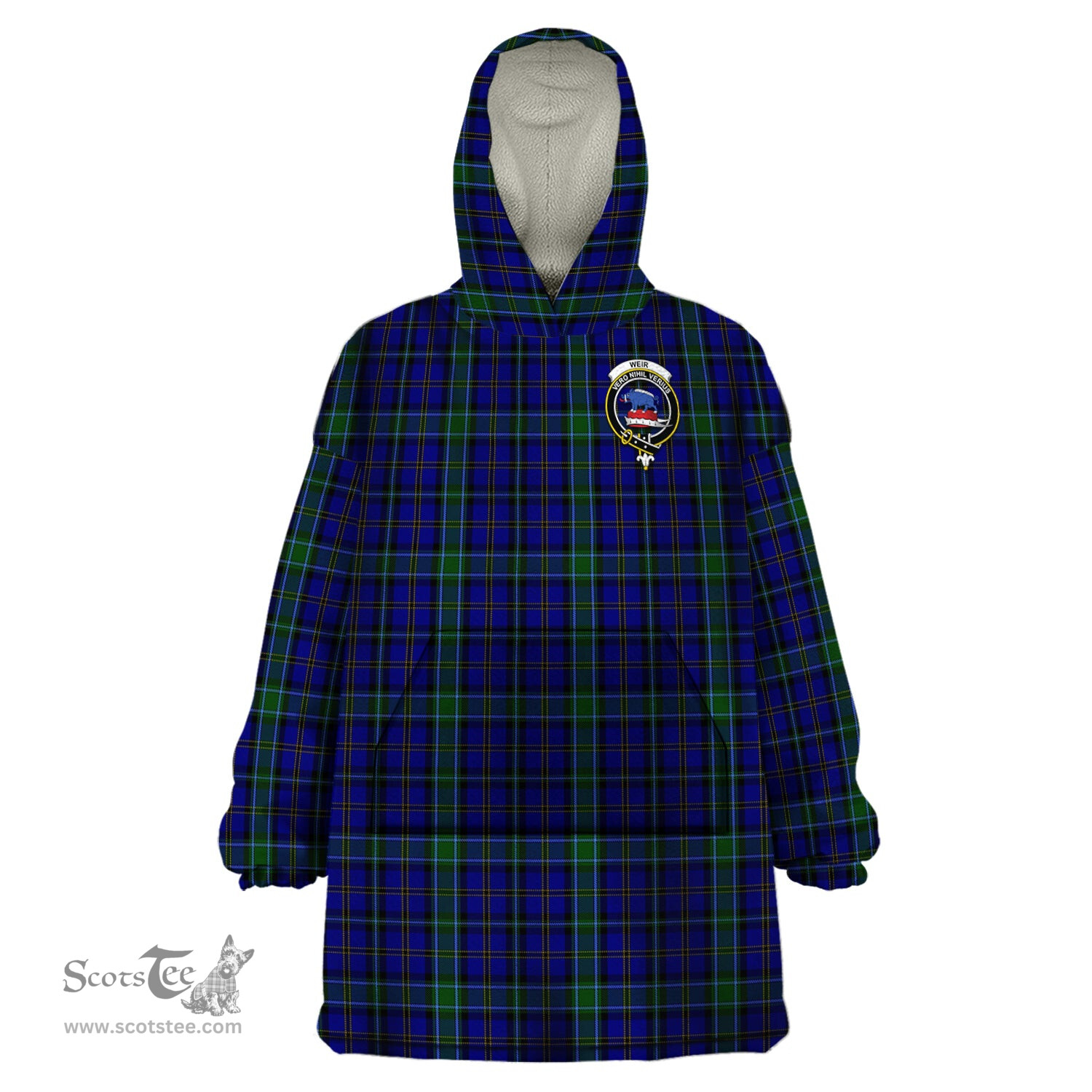 Scottish Weir Clan Family Crest Tartan Snuggie Hoodie Plaid Wearable Blanket Hoodie