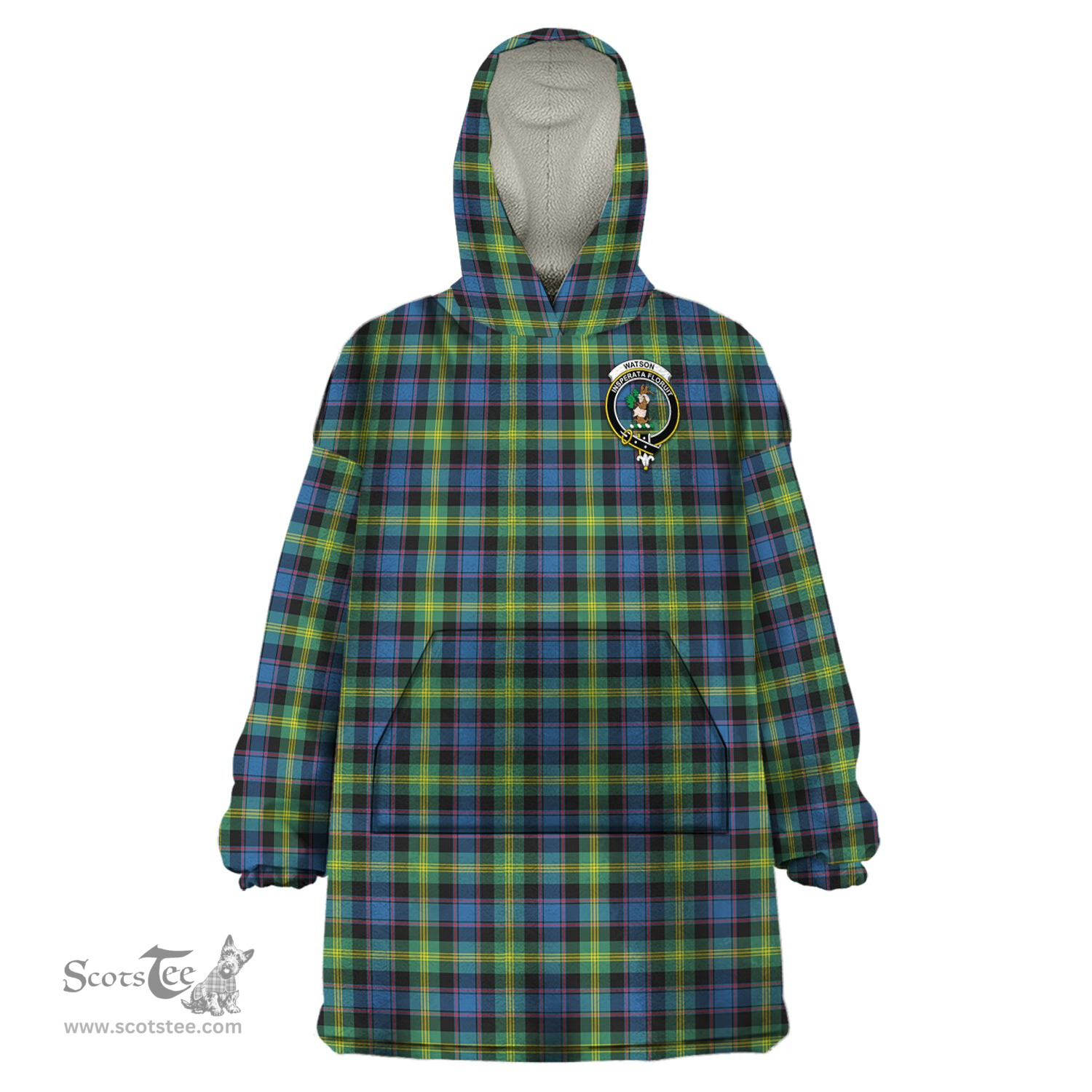 Scottish Watson Ancient Clan Family Crest Tartan Snuggie Hoodie Plaid Wearable Blanket Hoodie