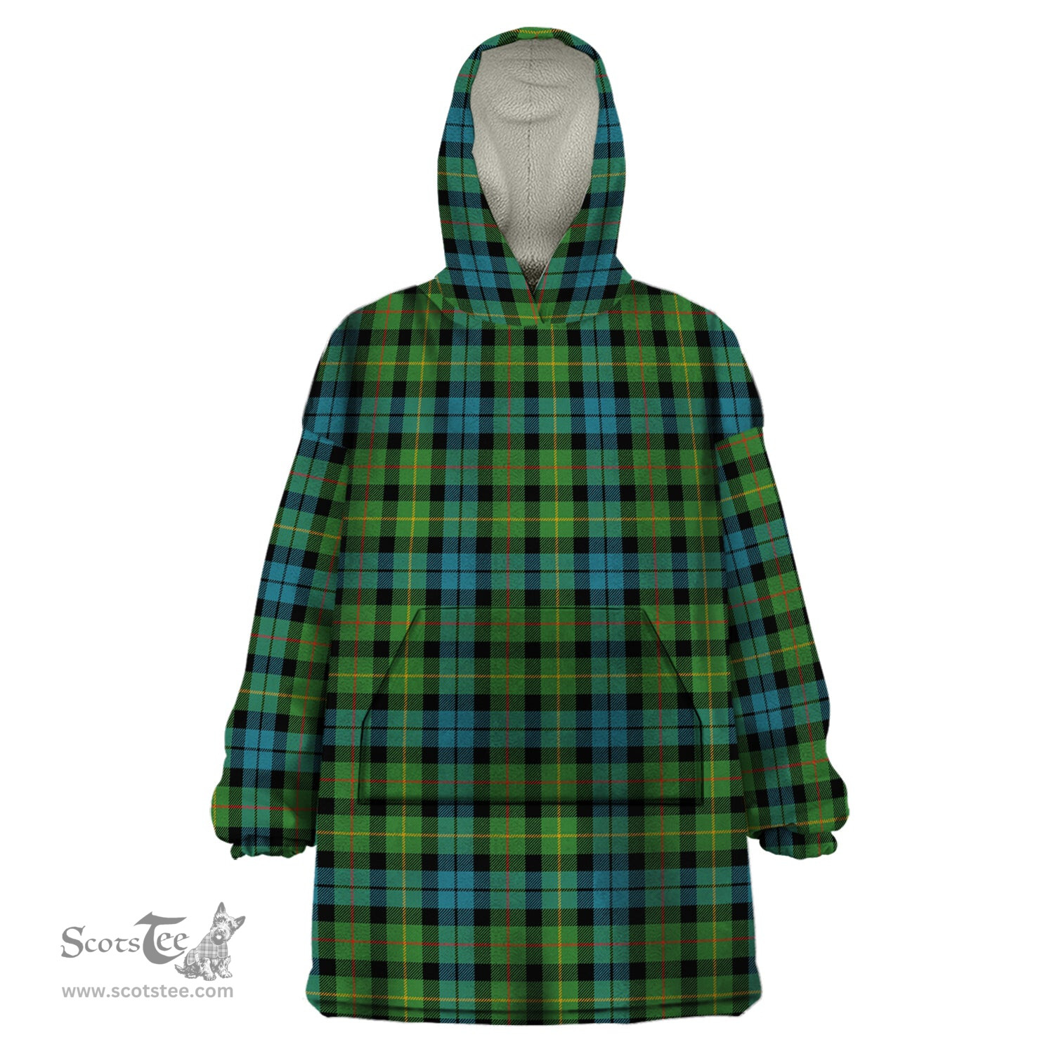 Scottish Rollo Ancient Clan Tartan Snuggie Hoodie Plaid Wearable Blanket Hoodie