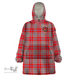 Scottish Moubray Clan Family Crest Tartan Snuggie Hoodie Plaid Wearable Blanket Hoodie