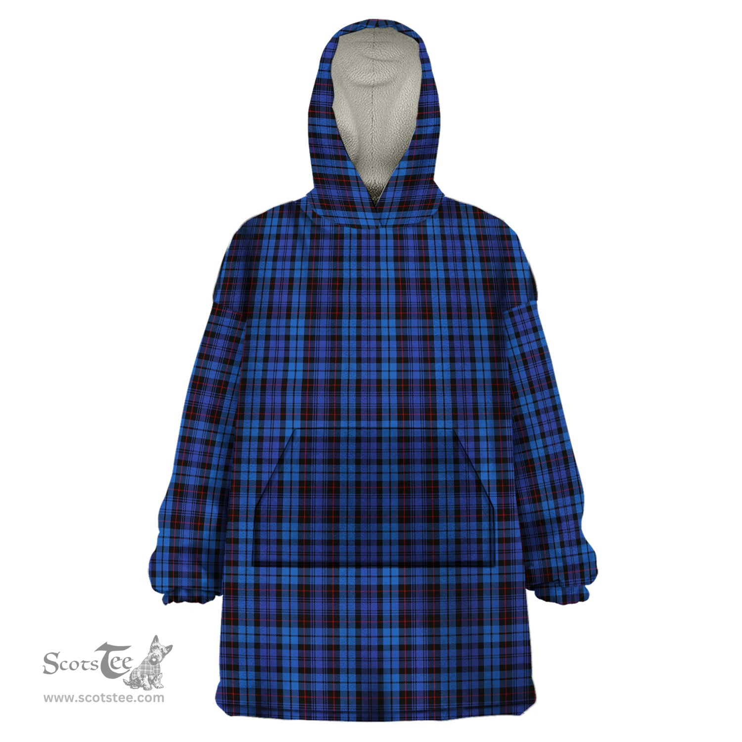 Scottish Mundigl Clan Tartan Snuggie Hoodie Plaid Wearable Blanket Hoodie