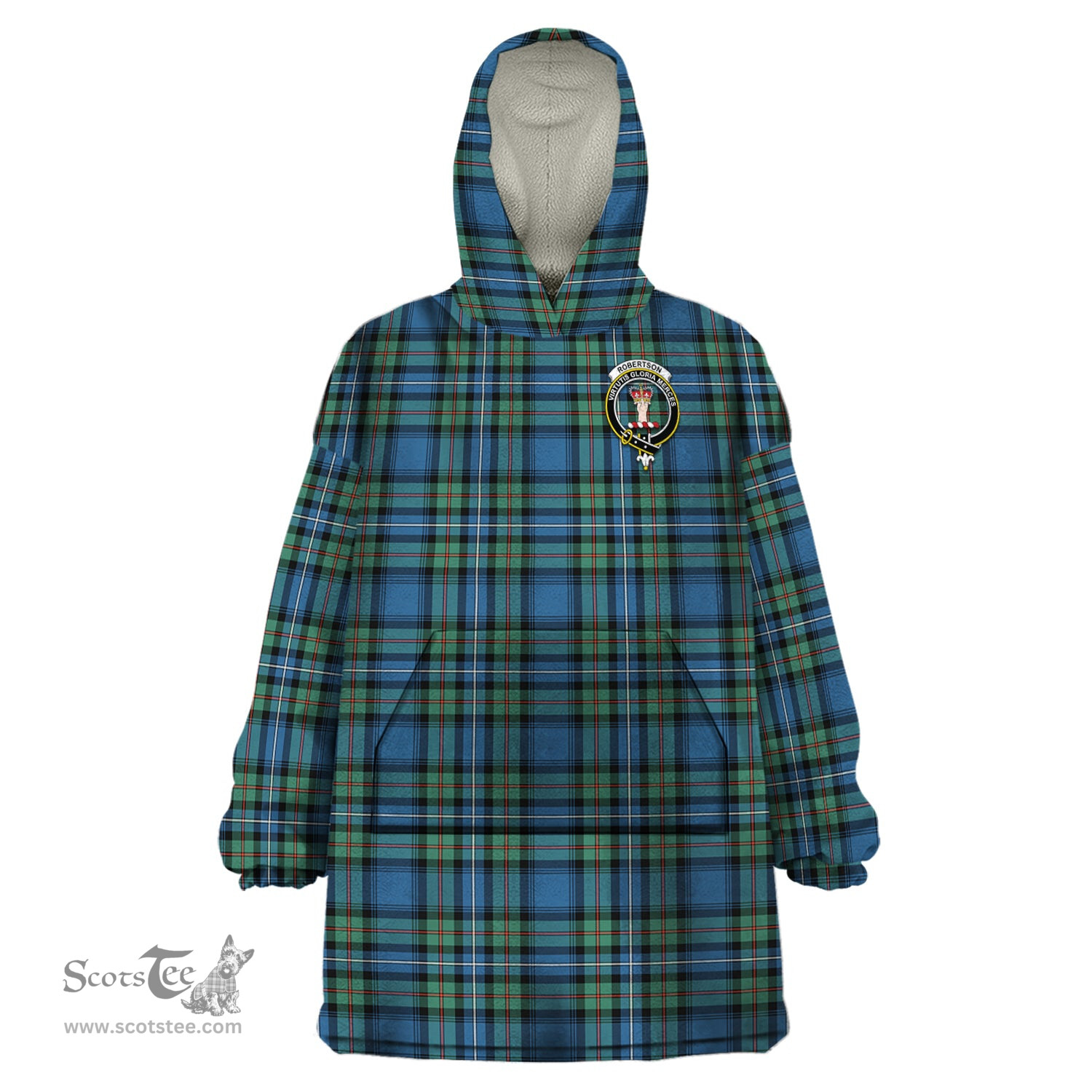 Scottish Robertson Hunting Ancient Clan Family Crest Tartan Snuggie Hoodie Plaid Wearable Blanket Hoodie