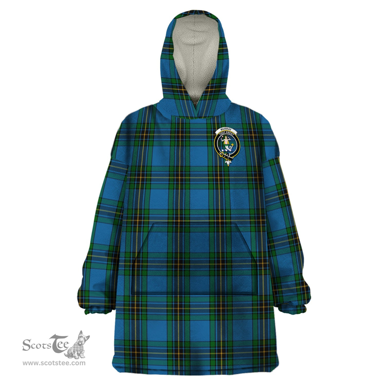 Scottish Murray of Elibank Clan Family Crest Tartan Snuggie Hoodie Plaid Wearable Blanket Hoodie
