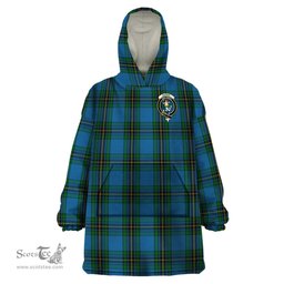 Scottish Murray of Elibank Clan Family Crest Tartan Snuggie Hoodie Plaid Wearable Blanket Hoodie