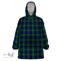 Scottish Wartley Hunting Clan Tartan Snuggie Hoodie Plaid Wearable Blanket Hoodie