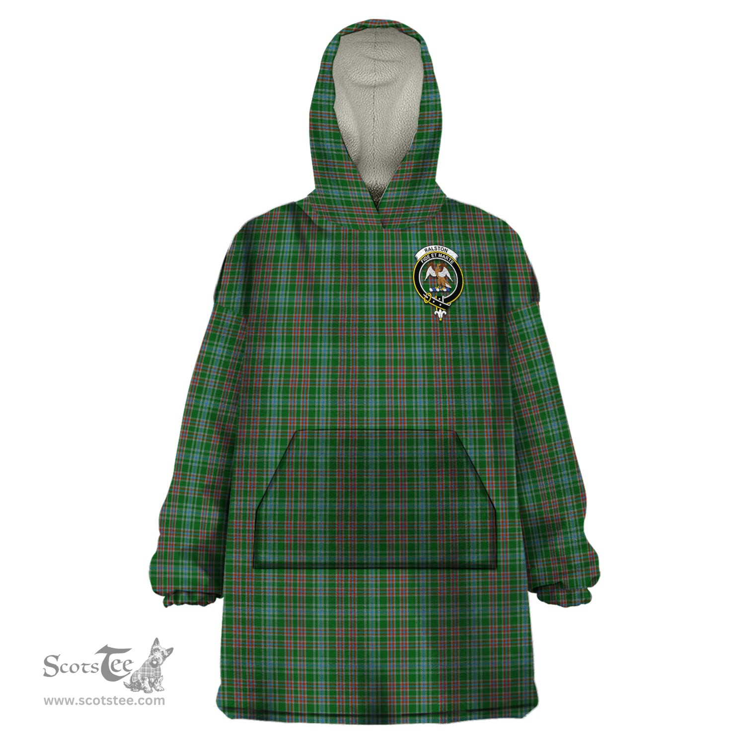 Scottish Ralston USA Clan Family Crest Tartan Snuggie Hoodie Plaid Wearable Blanket Hoodie