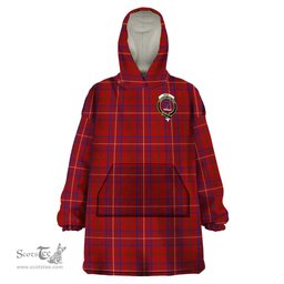 Scottish Rose Clan Family Crest Tartan Snuggie Hoodie Plaid Wearable Blanket Hoodie