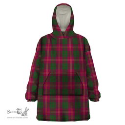 Scottish Wasko Clan Tartan Snuggie Hoodie Plaid Wearable Blanket Hoodie