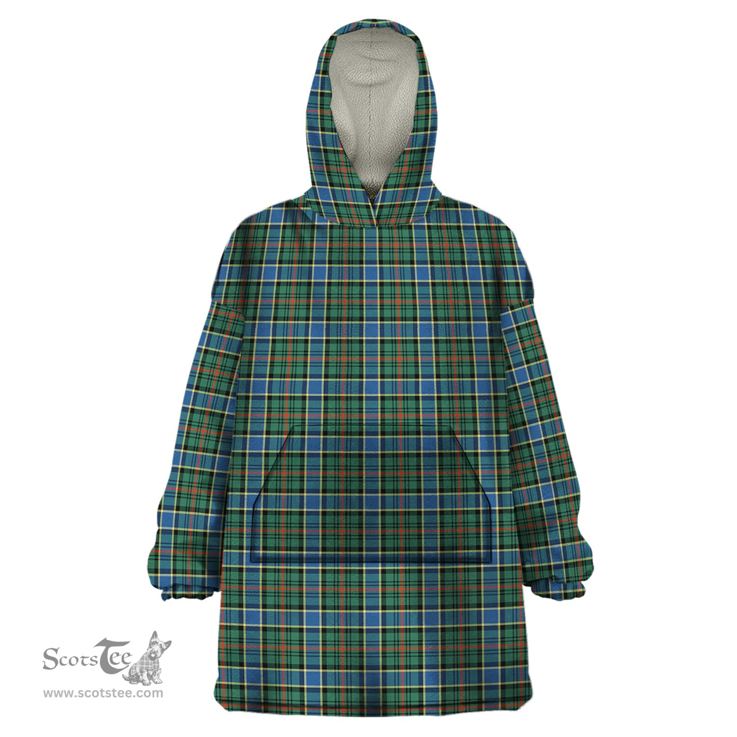 Scottish Ogilvie (Ogilvy) Hunting Ancient Clan Tartan Snuggie Hoodie Plaid Wearable Blanket Hoodie