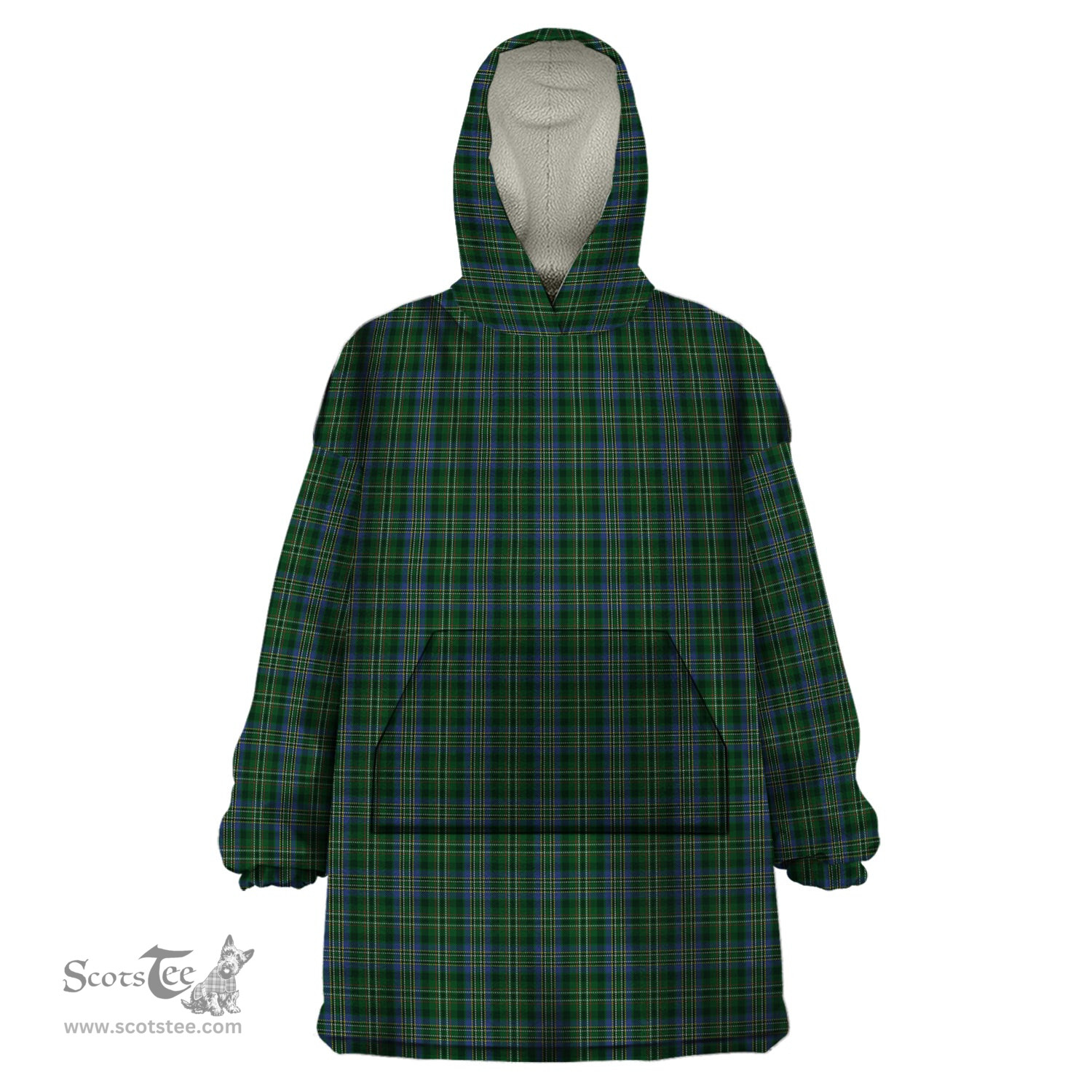 Scottish Scott Hunting Clan Tartan Snuggie Hoodie Plaid Wearable Blanket Hoodie