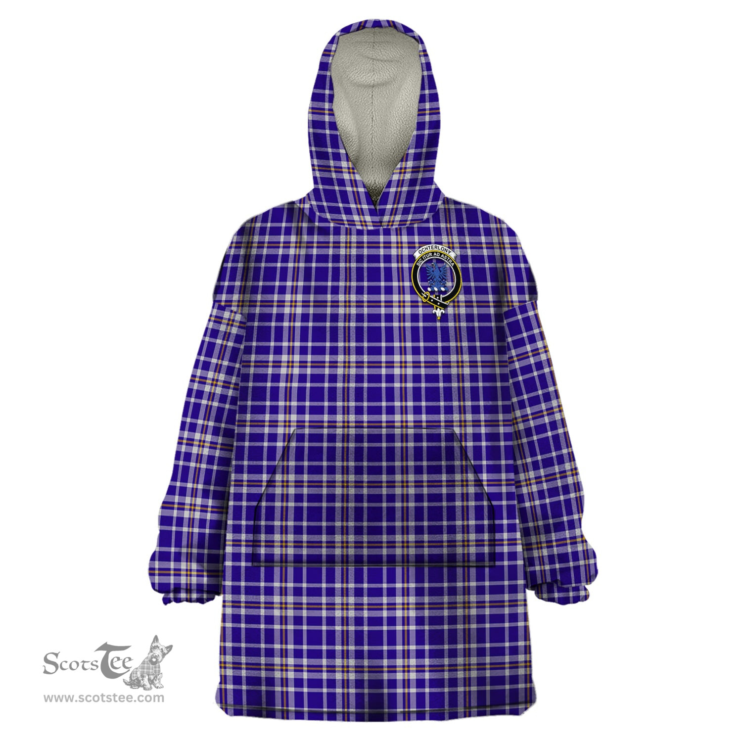 Scottish Ochterlony Clan Family Crest Tartan Snuggie Hoodie Plaid Wearable Blanket Hoodie