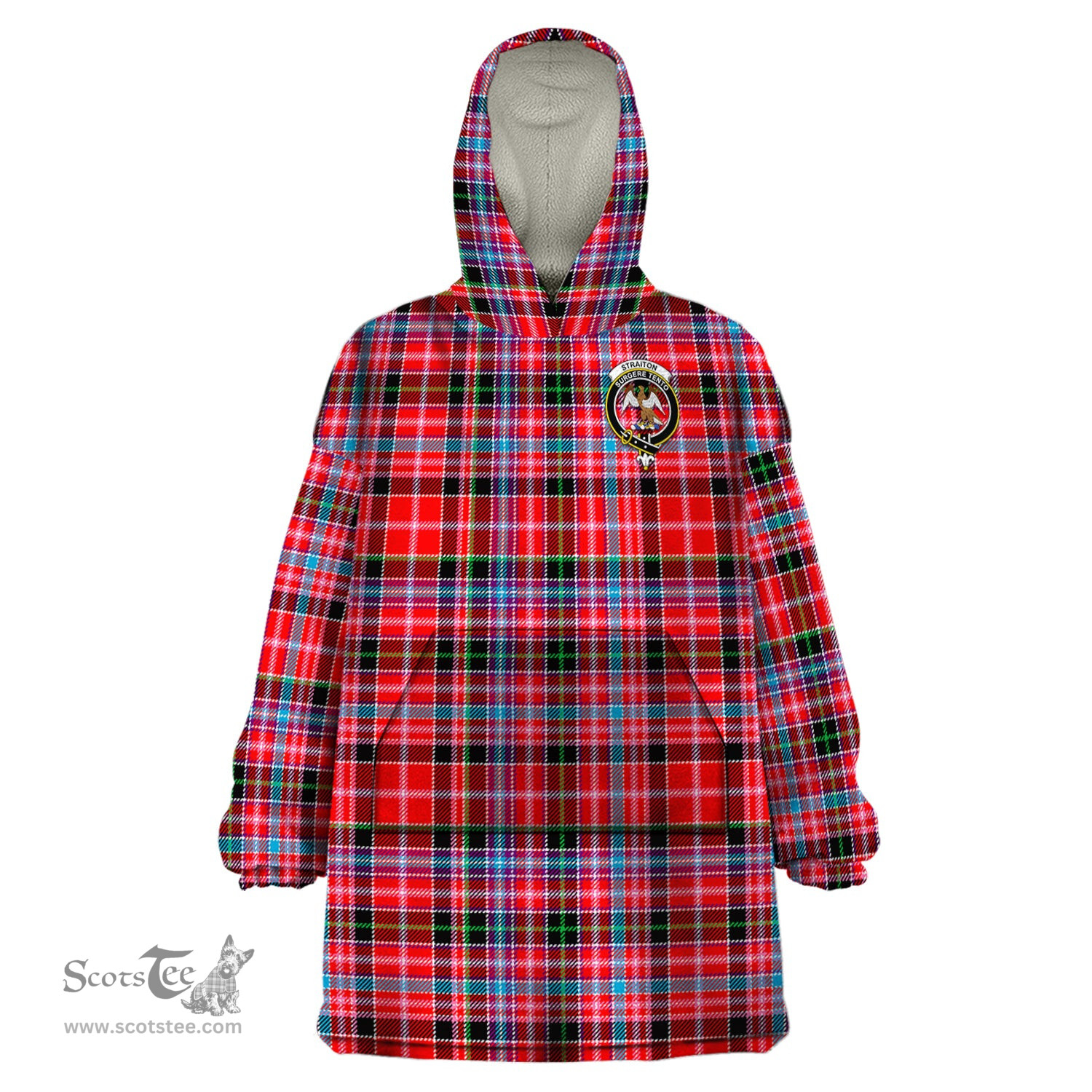 Scottish Straiton Clan Family Crest Tartan Snuggie Hoodie Plaid Wearable Blanket Hoodie