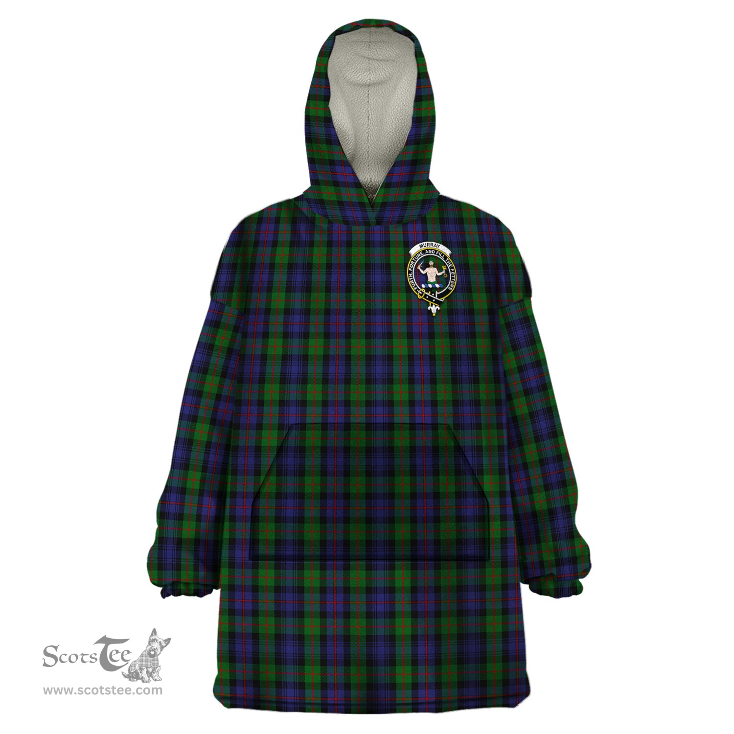Scottish Murray of Atholl Clan Family Crest Tartan Snuggie Hoodie Plaid Wearable Blanket Hoodie
